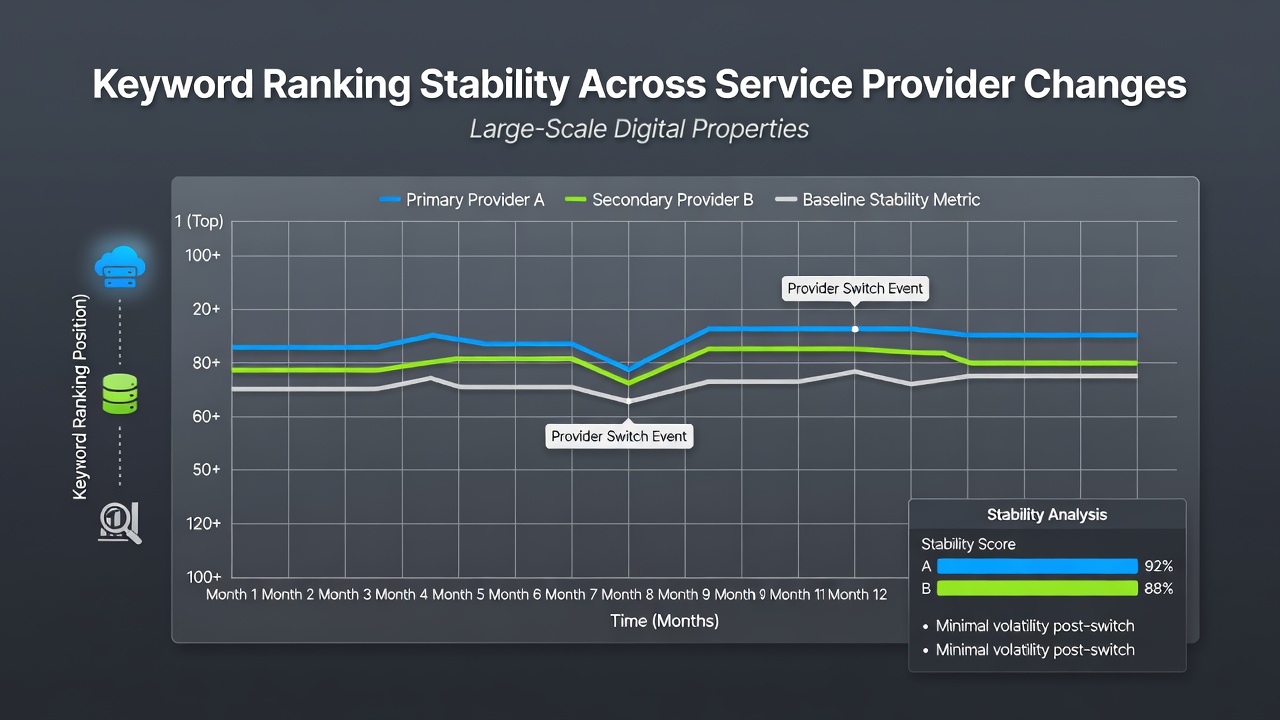 Charting Keyword Ranking Stability Across Service Provider Changes in Large-Scale Digital Properties