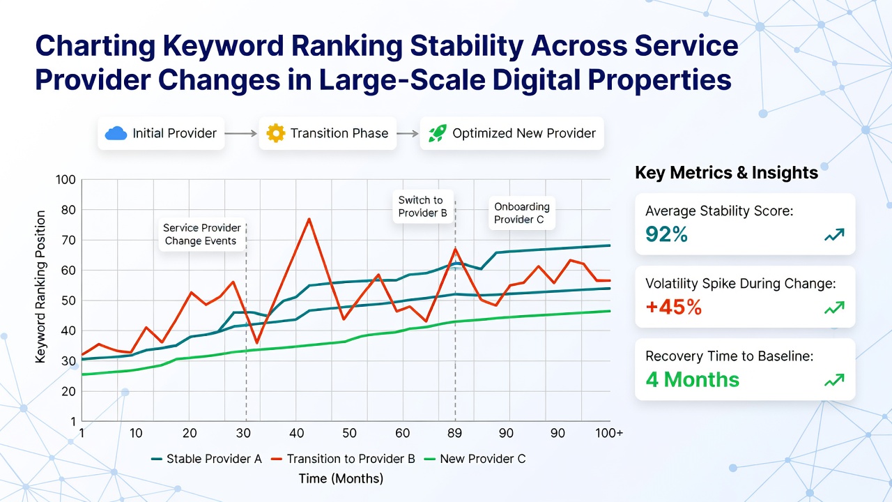 Graph illustrating ranking stability metrics post-CDN migration in large digital properties